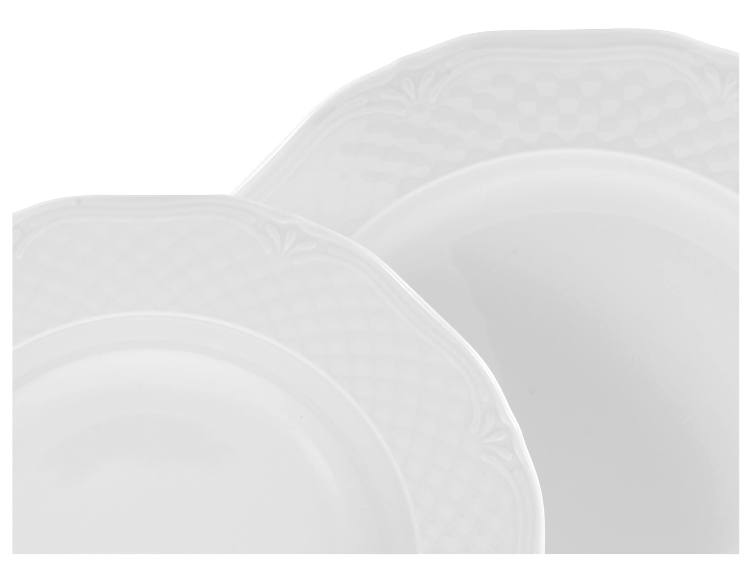 CreaTable, 24590, seria Arianne, 12-częściowy zestaw naczyń dla 6 osób, zastawa stołowa z porcelany, nadaje się do mycia w zmywarce i używania w kuchence mikrofalowej, Made in Europe