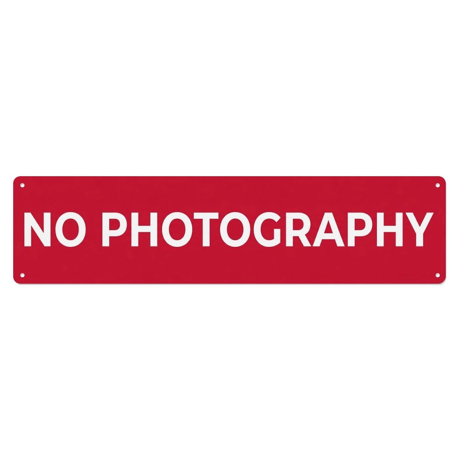 No Photography Cameras Prohibited Metal Tin Sign