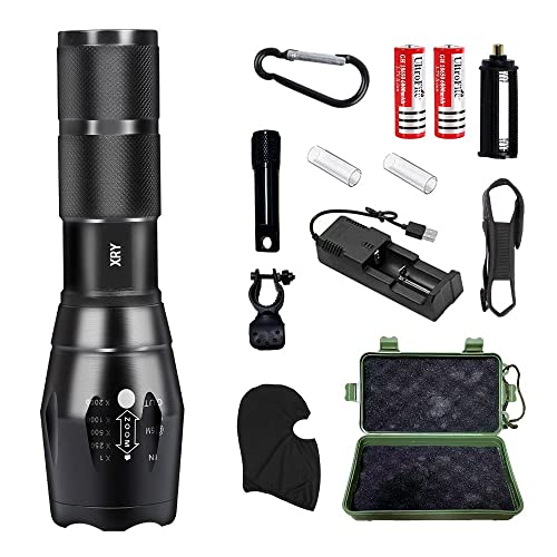 Linternas Led Alta Potencia Militar 通用 XRY Linternas LED Alta Potencia 2000 Lúmenes, Linterna LED Recargable USB Táctica Militar Potente, Linterna a...