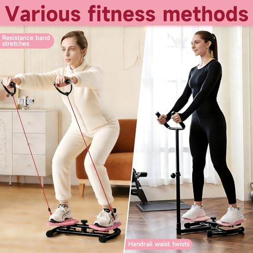 Image of Waist Twister Machine Exercise with Handlebar, Ab Twister Board with Phone Holder, 330lbs Capacity, Workout for Slim Waist and Core Ab Exercise, Ultra-Quiet Home Gym Equipment for Women Men
