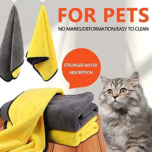 KUTKUT Microfiber Towel for Puppies Kittens Dog & Cats, Super Absorbent Quick-Drying Soft Lint Free Small Bath Towel for Pets (Pack of 4, 30 * 30cm) 3