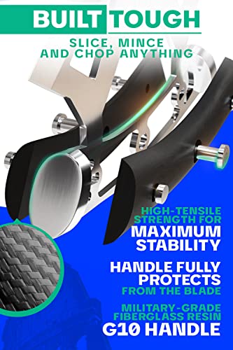 Dalstrong Gladiator Elite Series High Carbon 5Cr15Mov Steel Ulu Kitchen Knife With G10 Handle, 7 Inches, Sheath Included #TOP2