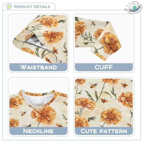 JUNZAN Unique Marigold Blush Big Boys Hooded Sweatshirt Crewneck Hoodie for Boys Sports 4T3