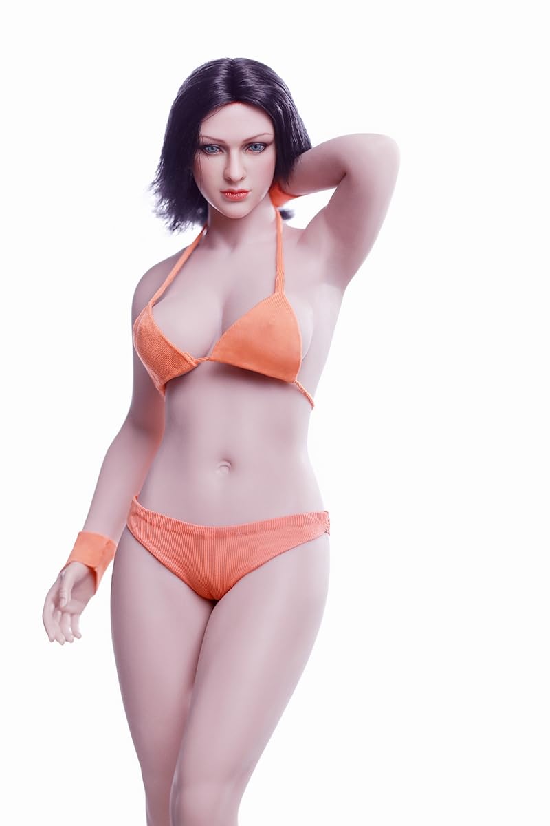 OBEST TBLeague Europe et États-Unis avec Pieds Peau Blanche 1/6 Bikini en Caoutchouc sans Couture Corps Féminin Jambes Longues (S28A)