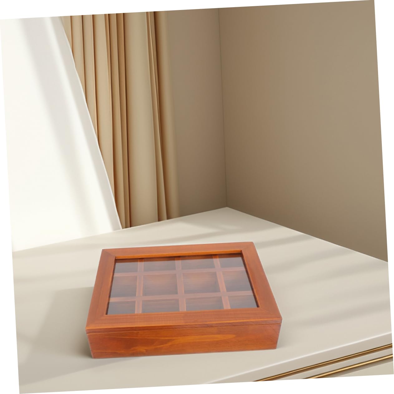 Teebeutel-Organizer Aus Holz Mit Klarem Sichtfenster Fächer Aufbewahrungsbox Für Tee Kaffee Und Praktische Teekiste Für Zuhause Und Büro