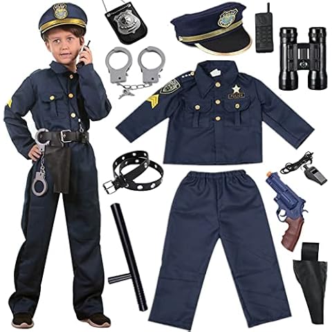Windskids Polizei Kostüm Kinder Polizei Hemd Hosen Polizeimütze Cover