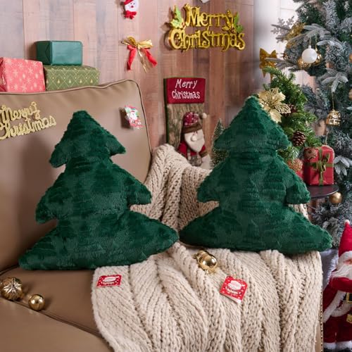 Lanpn 2 Stück Weihnachtsbaum Kissen Weihnachtskissen, Baum Weihnachts...