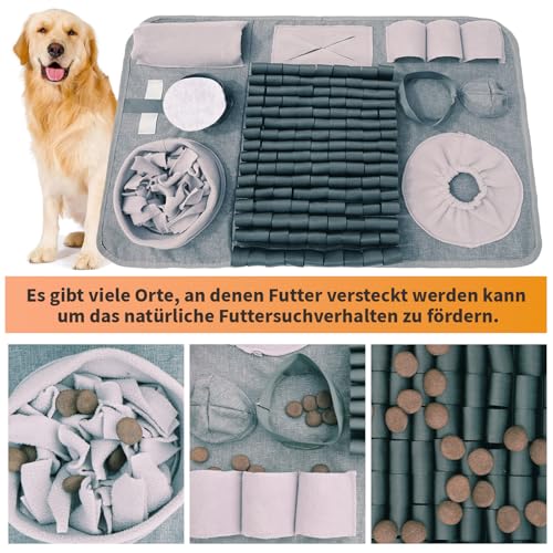 Hund SchnüFfelteppich, Waschbar Trainingsmatte Futtermatte SchnüFfelteppich FüR Hunde Riechen Trainieren Trainingsmatte Gegen Langeweile Und Anregung LangsamfüTterungsunterlage FüR Welpen(66 * 42cm)