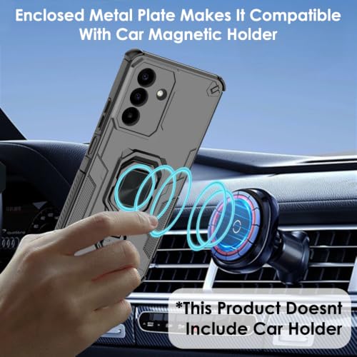 Image of TheGiftKart Tough Armor Bumper Back Case Cover for Samsung Galaxy A27 5G | Ring Holder & Kickstand in-Built | 360 Degree Protection Back Case Cover for Samsung Galaxy A27 5G (PC & TPU, Black)
