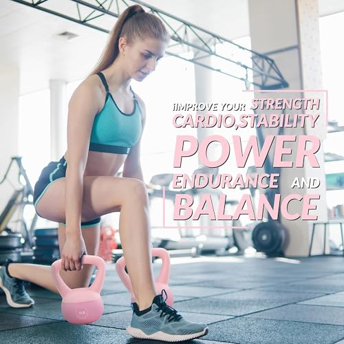 Fitvids Soft Kettlebells - Sea and Iron Sand Filled Weights for Women and Men - Color Coded Soft Vinyl Kettlebells, Multiple Sizes - Image 3