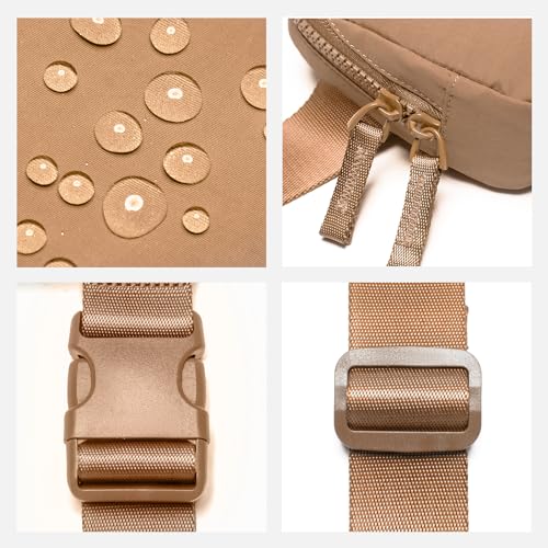 Image of Belt Bag for Women Two-Way Zipper Cross Body Fanny Pack Fashion Waist Packs Everywhere Belt Bag with Adjustable Strap Gifts for Teen Girls Women Men (Brown)