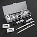 Nicpro 8 Pack 0.5mm & 0.7mm Metal Mechanical Pencil Set, MB1000 Lead Drafting Pencil for Artist Writing, Sketching, Drawing with 6 Tubes HB Lead Refills, 3PCS 4B Eraser, 9PCS Cap Eraser - With Case