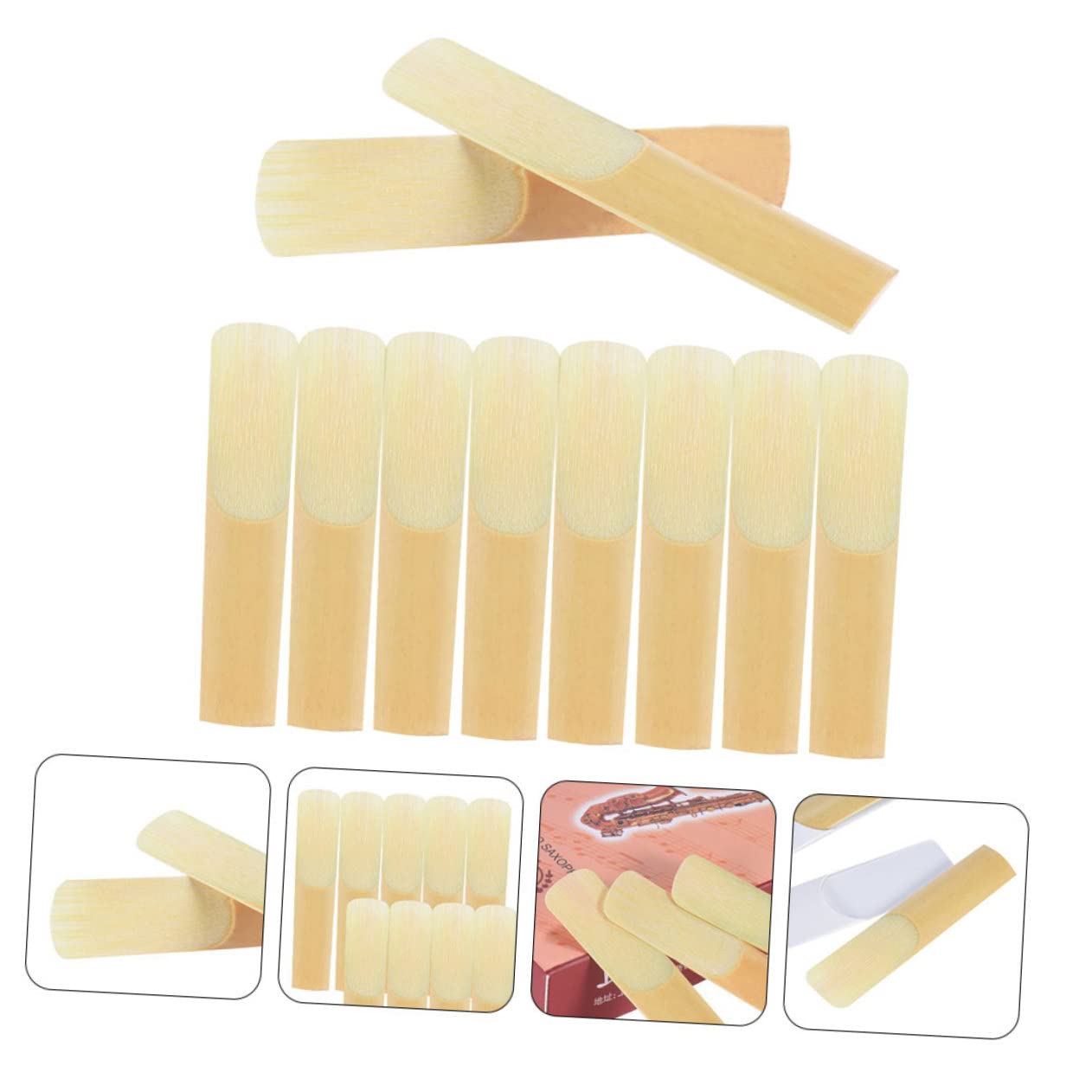 ifundom 40piezas Caña De Saxofón Soprano De Accesorios Para Instrumentos Material Natural Sonido Rico y Clara Para Principiantes y Profesionales
