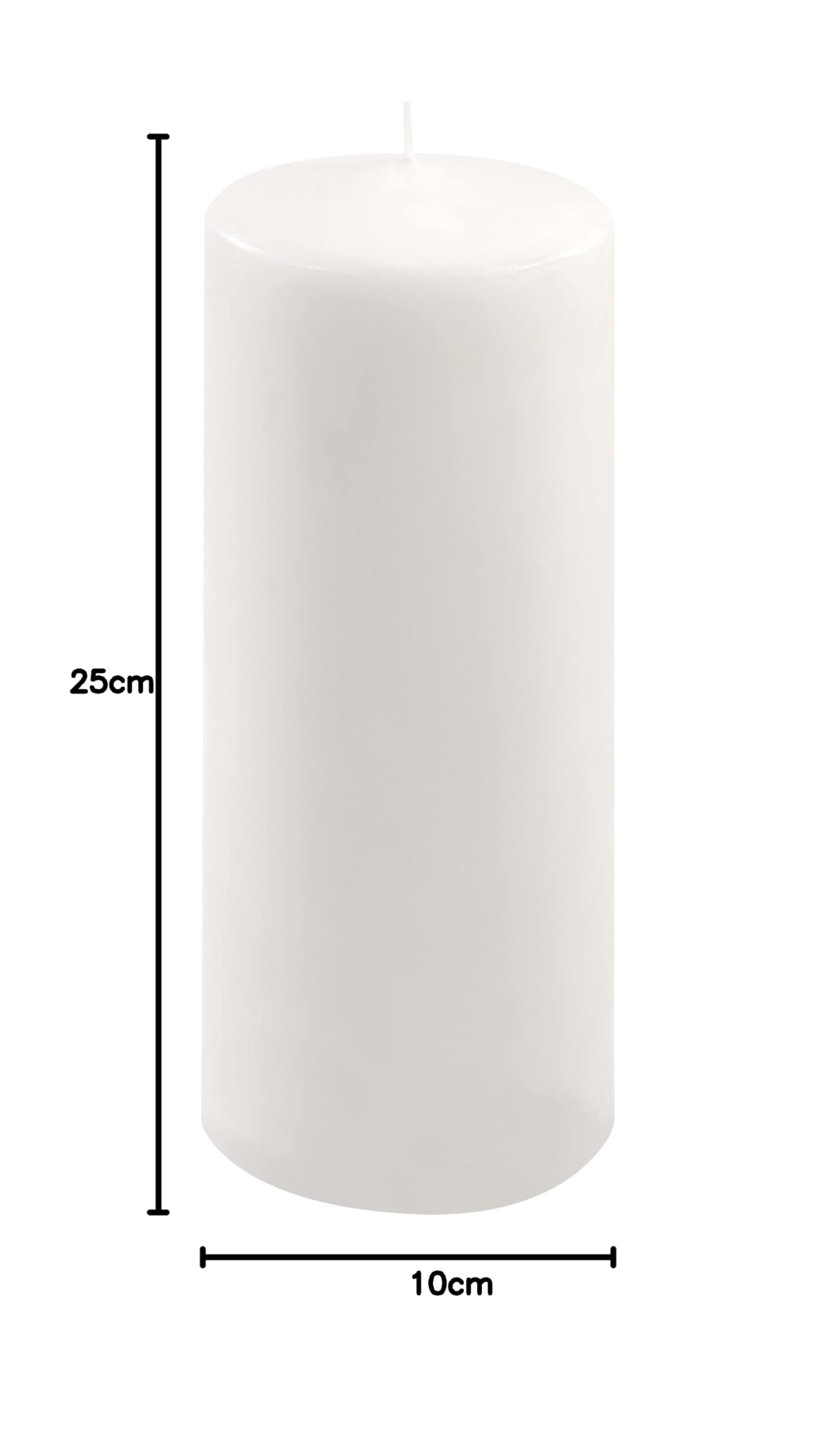 Stumpenkerze weiß Höhe 25 cm Ø 10 cm lange Brenndauer Rund-Kerze Säulenkerzen Kerzen-Deko Tafelkerzen Weihnachts-Kerzen Hochzeit Xmas (2)