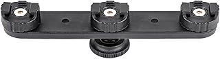 TECKEEN Triple Hot Shoe Bracket Extension Bar, Triple Bracket with 1/4