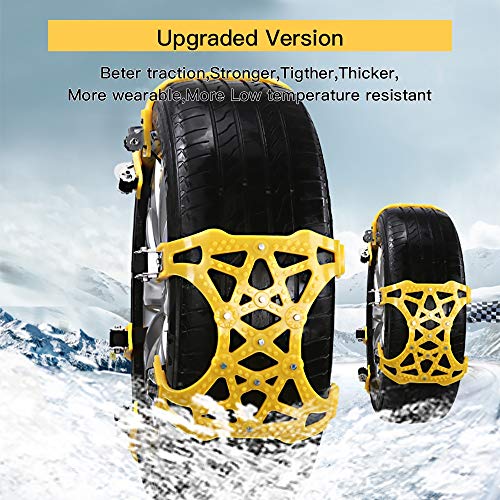 soyond Snow Chains Car Anti Slip Snow Tire Chains Adjustable Anti-Skid Chains Car Tire Snow Chains for Car/SUV/Trucks - Thumbnail 3