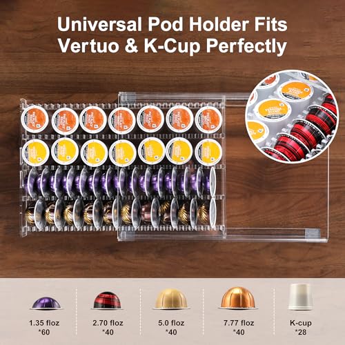 Image of Nespresso Pod Holder Drawer Organizer for Vertuo Pods,Coffee Pod Organizer