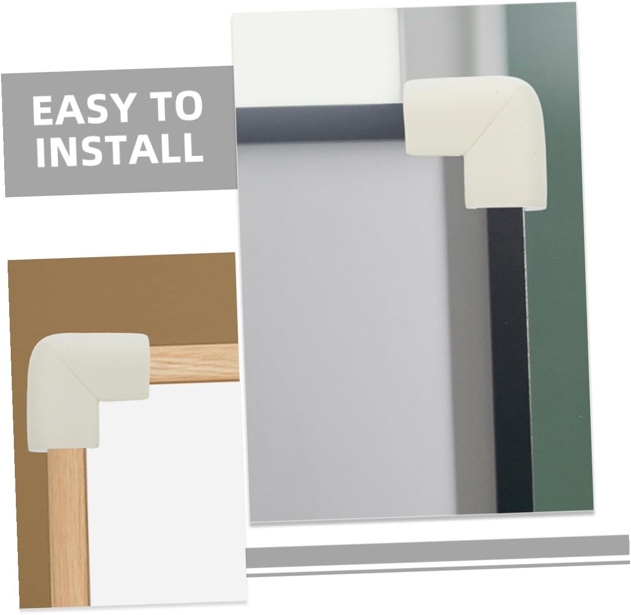 INOOMP 20 Pcs White Furniture Corner Protectors U-Shaped Edge Guards Foam Safety Bumpers for Moving Transport and Childproofing Tables and Frames