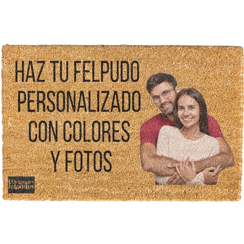 Armiprint Felpudo Personalizado con Tu Texto o Diseño – Felpudo de Coco 70x40 Hecho en España – Impresión Duradera – Alfombra Entrada Personalizable – Regalo Original y Único