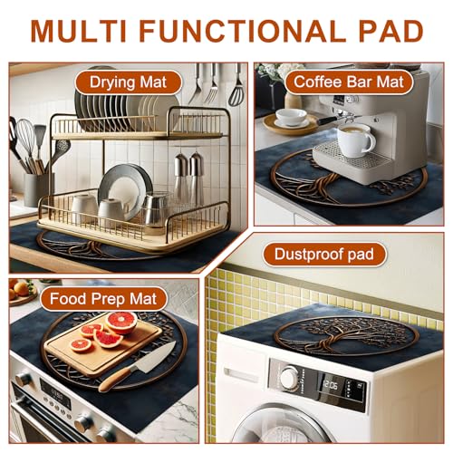Image of HOMETITUTE Bronze Tree of Life Stove Cover 28x20 Diatomite Heat Mat