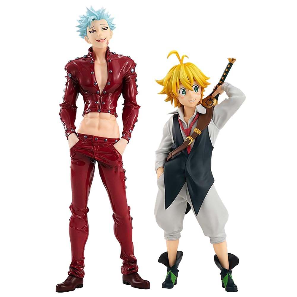 Puruuige 2PCS/Set Anime The Seven Deadly Sins Wrath of the Gods Figure Model Meliodas Ban Figure Statue PVC Seven Deadly Sins Character Action Figurine Collectibles Ornaments
