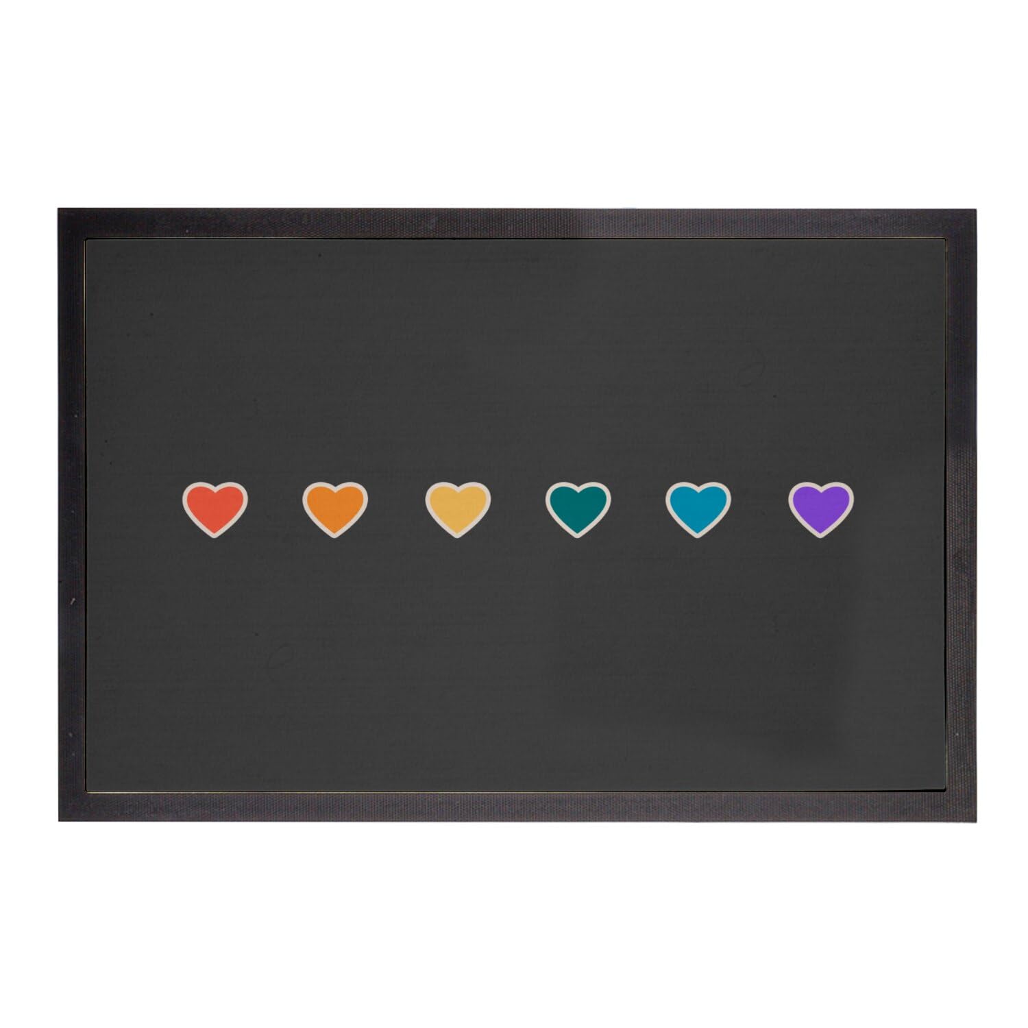 Paillasson noir arc-en-ciel LGBTQ+ tapis d'entrée pride extérieur 75x50cm