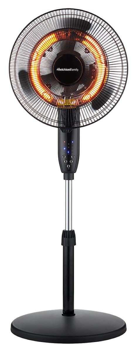 Melchioni Family SUN, Termoventilatore a Piantana con Funzione Oscillante, Doppia Funzione Riscaldamento e Ventilatore, Basso Consumo, 3 Velocità e Telecomando, Altezza regolabile, 1800W