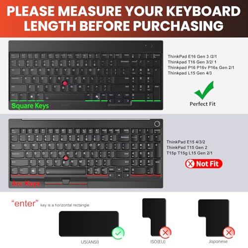 Protector de teclado para Lenovo ThinkPad E16/T16/P16/L15 16" miniatura 2