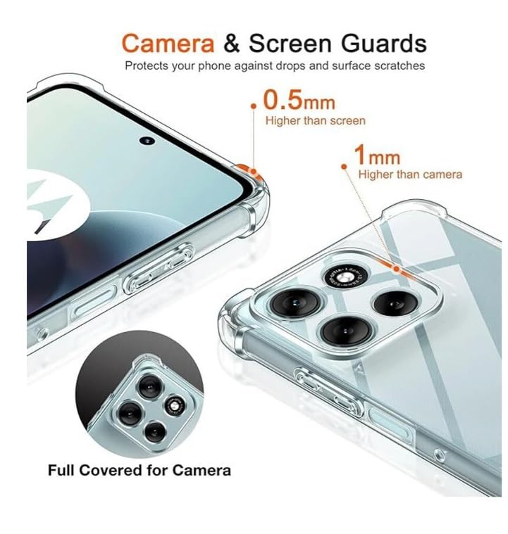 Image of REALCASE Silicone Moto G56 5G Back Cover Case, Scratch Resistant Protective Crystal Clear Transparent Shock Proof Bumper Back Cover Case for Moto G56 5G