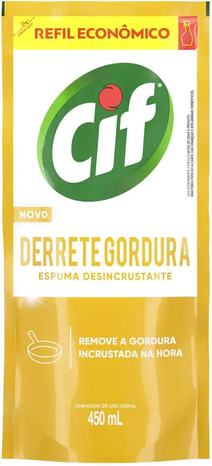 Limpador Especialista CIF Derrete Gordura 450 ml Refil Econômico (Packaging May Vary)