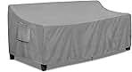 PureFit Outdoor Couch Cover Waterproof Patio Sofa Furniture Covers, 3-Seater Outdoor Cover with Air Vent and Handles, 78W x 35D x 35H Inches, Gray
