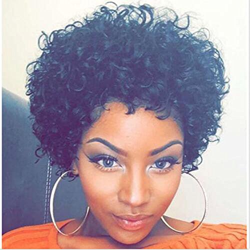 AisiBeauty Natural Black Afro Short Curly Wig for Women Synthetic Hair Wigs for Black Women Hest Resistant Fiber