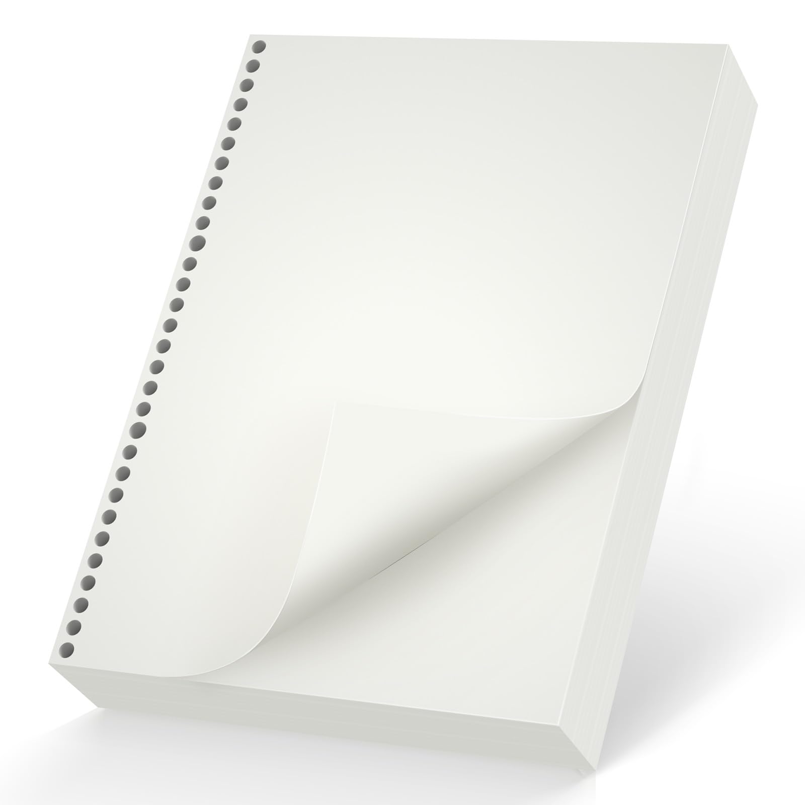 Yarotm A5 Blank Refill Paper - 180 Sheets 14x21cm Loose Leaf Pages 100GSM for Journal, Planner - 20 Hole Refillable Inserts for A5 6-Ring Binder Notebook, Diary