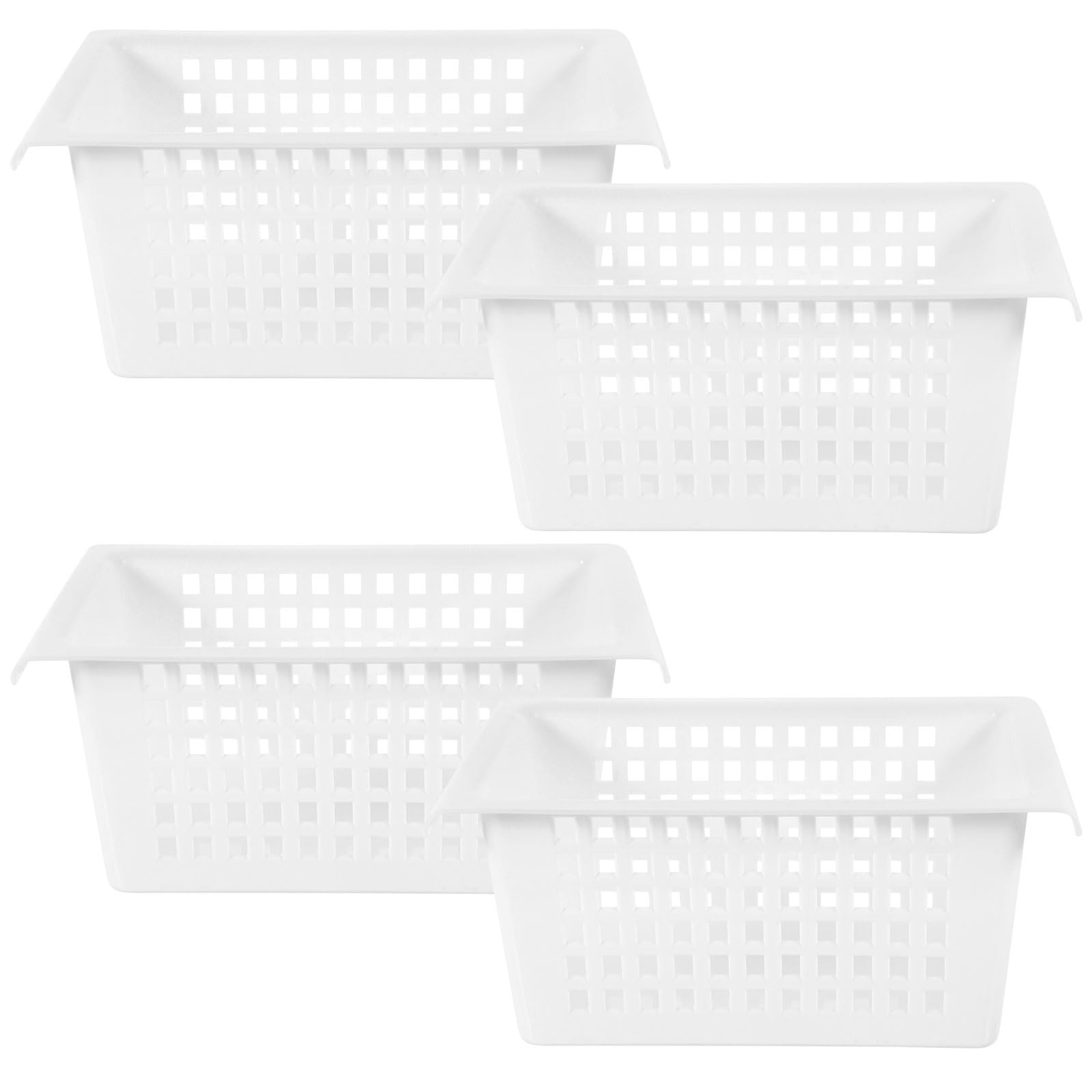 DECHOUS 4 Stück Aufbewahrungskörbe aus Pp mit Doppelgriff Weiß 14,5x25cm Praktischer Organizer für Badezimmer und Schubladen