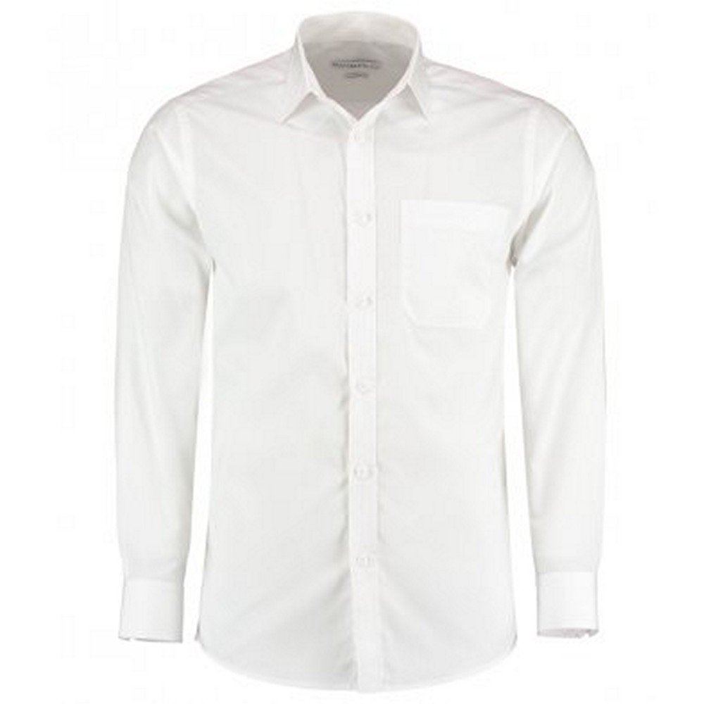 Kustom Kit Men's Long Sleeve Tailored Poplin Shirt White 18.5 in