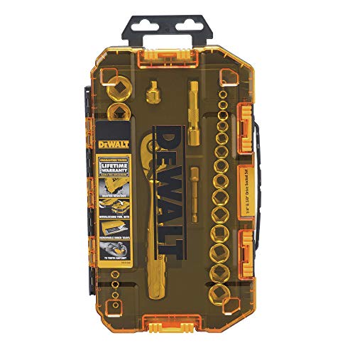 Stanley Tools STADW73804 1/4 - 3/8-Inch Drive Tough Socket Set - Yellow/Black (34-Piece), Multi-coloured, 1/4" and 3/8" - Image 3