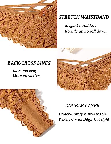 Image of Avidlove Womens Underwear Lace Cheeky Panties Criss Cross Back Bikini Thongs Sexy Undies