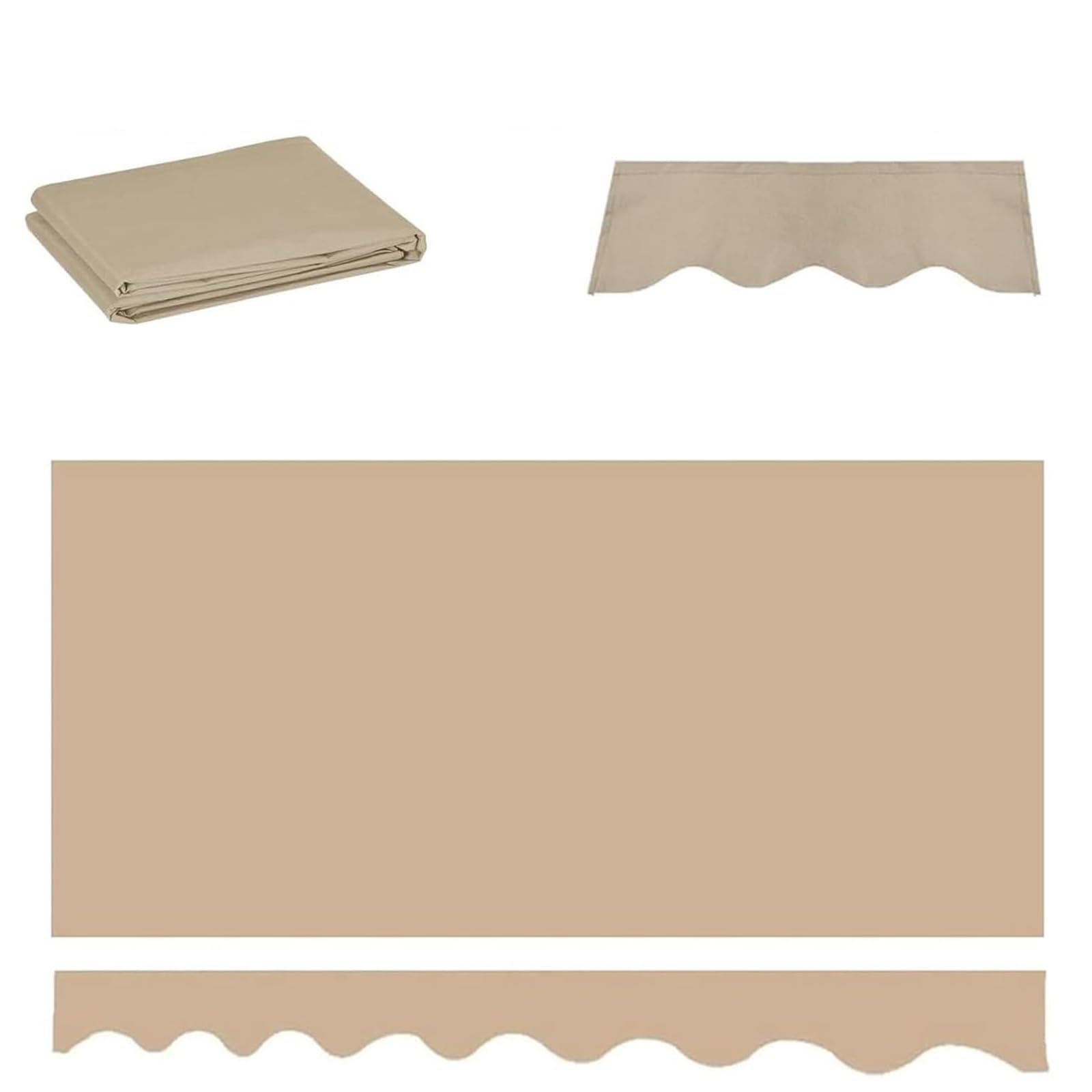 ROFBIHG Patio Awning Fabric Replacement Retractable Sun Shade Awning, Replacement Patio Sun Shade Shelter 280gsm Polyester, Outdoor Awning Resistant UV Protection Shade Cloth(Khaki,3x2.5m (10x8.2ft))
