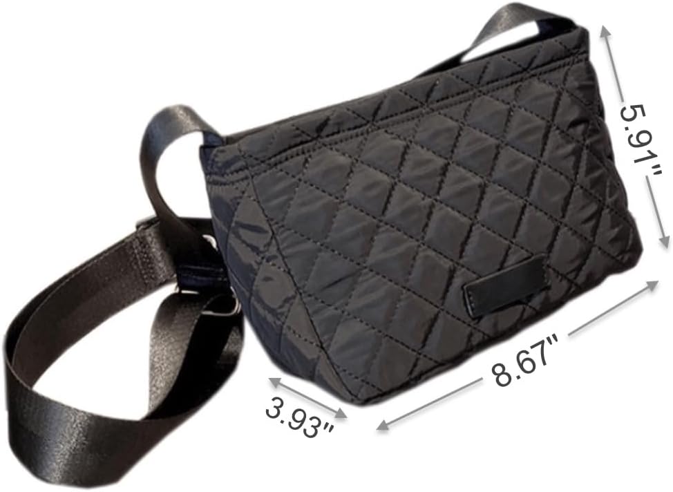 VINAIDA Small Quilted Puffer Crossbody Bag for Women Lightweight Nylon Puffy Shoulder Handbag with Adjustable Strap