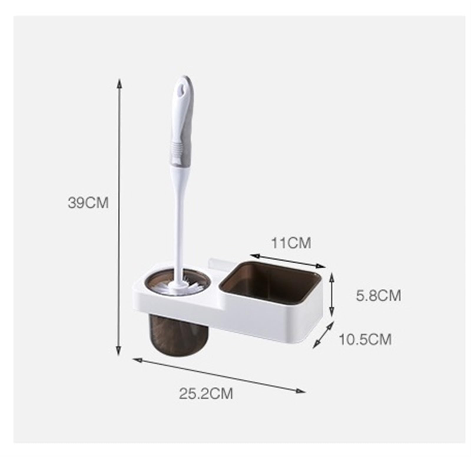Szczotka do WC Szczotka Do WC I Uchwyt Do Montażu Na Ścianie Plastikowa Szczotka Do Muszli Klozetowej Akcesoria Łazienkowe Szczotka do Toalety(White)