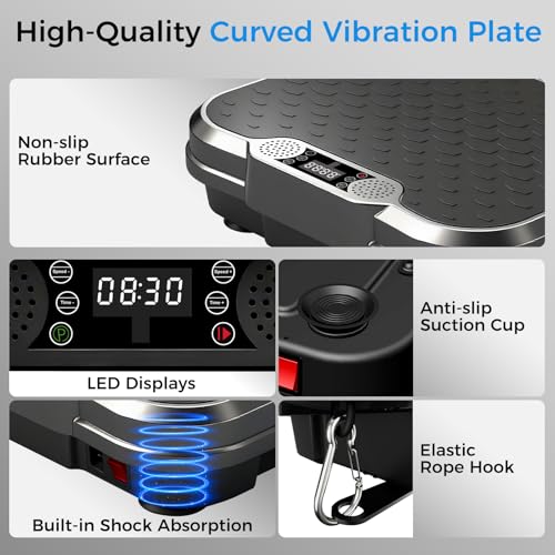 AoraPulse Vibration Plate Exercise Machine, Vibration Plate for Lymphatic Drainage Weight Loss, 400 Lbs Capacity Full Body Workout Vibrate Fitness Platform for Home Women Men