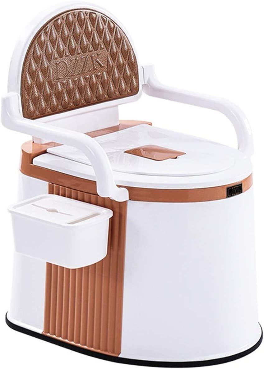 Commode Toilet Chair,Portable Raised Toilet Seat Commode Chair for Toilet with Arms,Sturdy and Beautiful Extra Wide Toilet Chair, for Outdoor Indoor Easy Cleaning(Brown)
