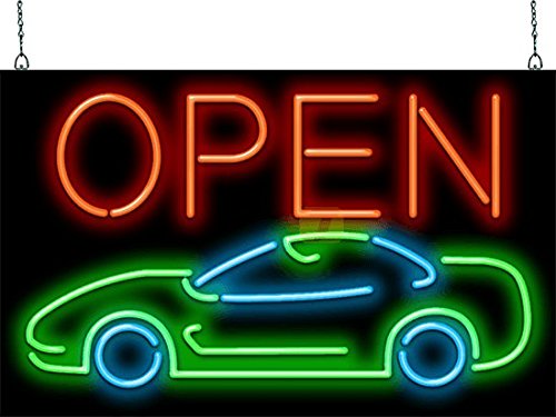 Amazon.co.jp: Open with Car Neon Sign - Lサイズ - 幅32インチ x 高