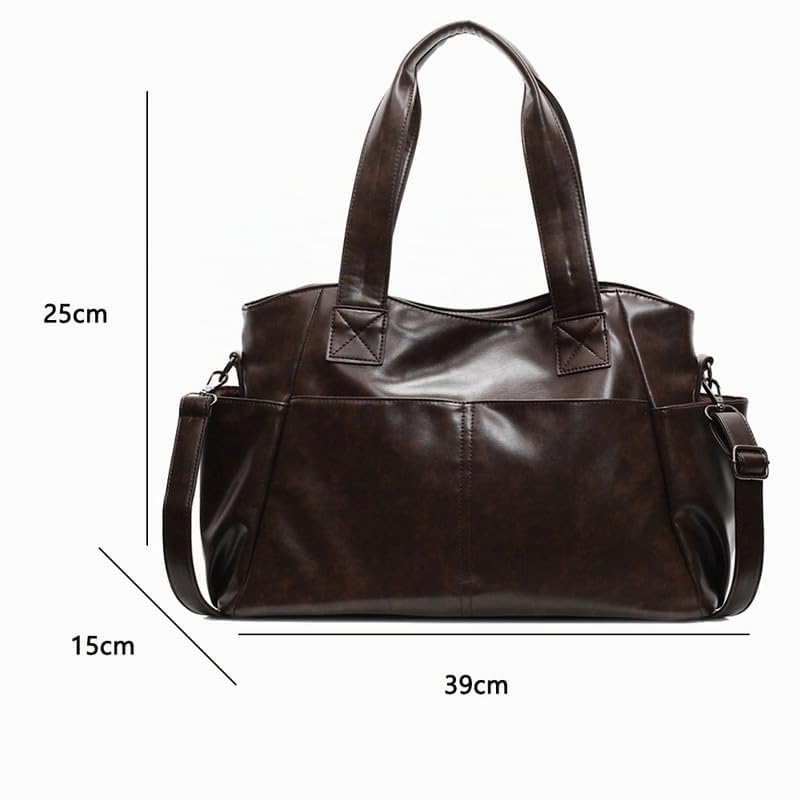 Borsa Bauletto con Tracolla da Donna Borsa a spalla in Pelle Sintetica Borsa a mano Sacchetto Tote Donne Borsetta Hobo Borsa a tracolla Marrone scuro