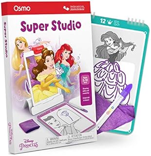 Osmo - Super Studio Disney Princess - Ages 5-11 - Learn to Draw - For iPad or Fire Tablet - Educational Learning Games - STEM Toy Gifts for Kids 5 6 7 8 9 10 11 (Osmo Base Required)