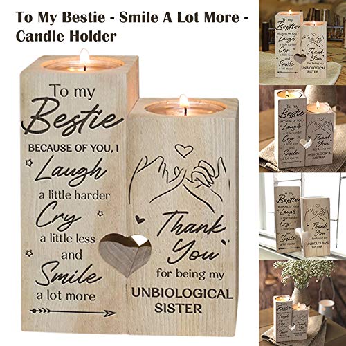 Lefuyan To My Bestie Candle Holder - Thank You For Being My Best Friend, Personalized Birthday Gifts For Women Teen Girls Friend Women (Double Side Print-2) #TOP1