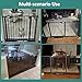 ALLAIBB Triple Lock Extra Wide Baby Gate Pressure Mounted Walk Through Safe Auto Close White Metal Dog Pet Puppy Cat for Stairs,Doorways,Kitchen 68.11-75.98