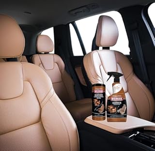 Weiman 3-in-1 Leather Cleaner, Conditioner & UVX Protector for Cars, Furniture, Auto Interior, Shoes, Purses & Handbags - 2 Pack with Microfiber Towel Included