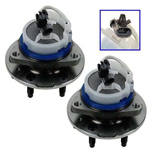 Image of TRQ Left and Right Wheel Bearing and Hub Assembly Set 2 Piece Compatible with 04-07 Cadillac CTS V Front 04-09 SRX Rear Wheel Drive Front 06-09 STS Base Model Rear Drive 6 Lug Wheels