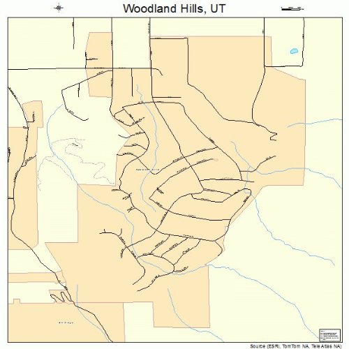 Large Street &amp; Road Map of Woodland Hills, Utah UT - Printed poster ...